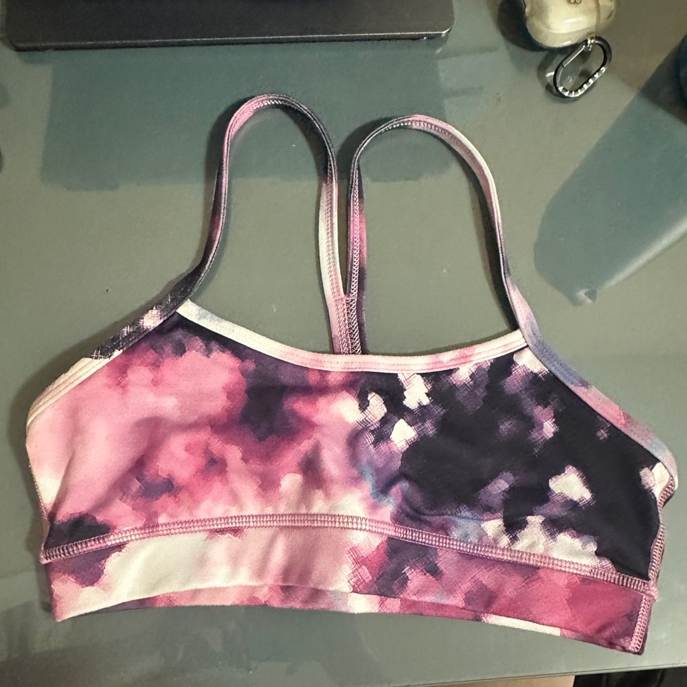 Lululemon Flow Y Bra Purple Watercolour